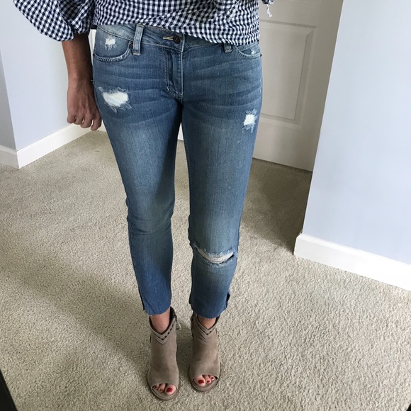 Denim - Distressed Ankle Length Jeans